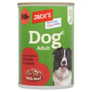 Jack's Dog Adult Chunks Beef In Gravy 415g